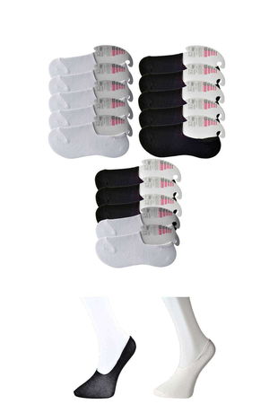 Black and White Women's Babet Socks 15 pairs