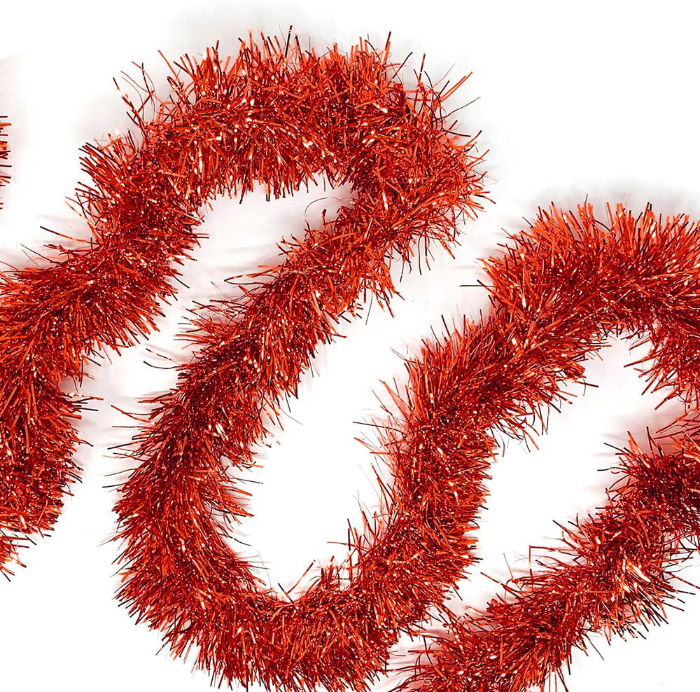 Mega Thick Glitter Ornament For Party 2 Meters Length 10 cm Width Red Imported