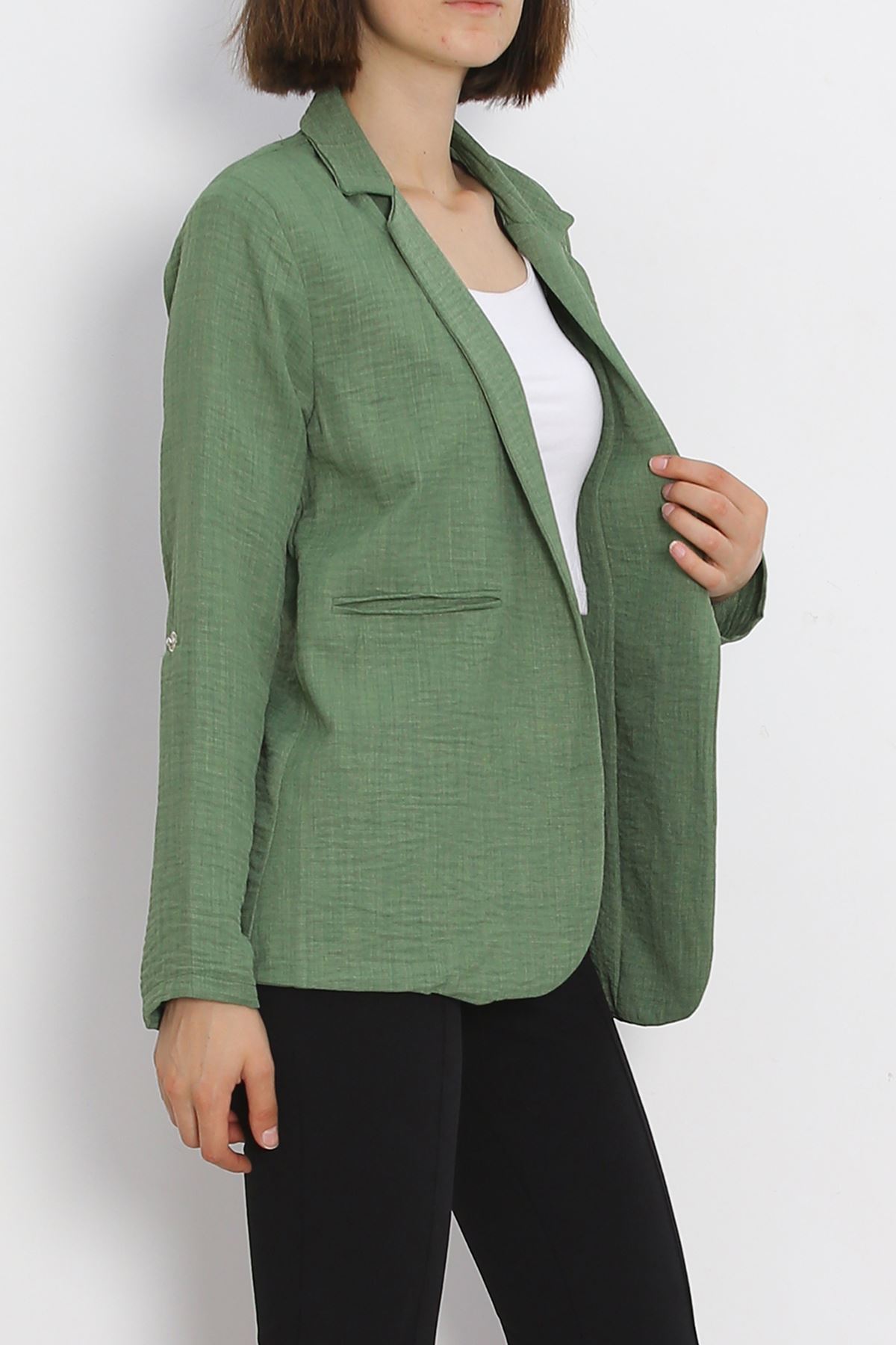 Spring Jacket Khaki with Sleeve Buttons