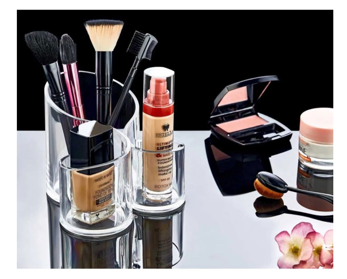 Makeup Organizer Transparent - 3 Compartments