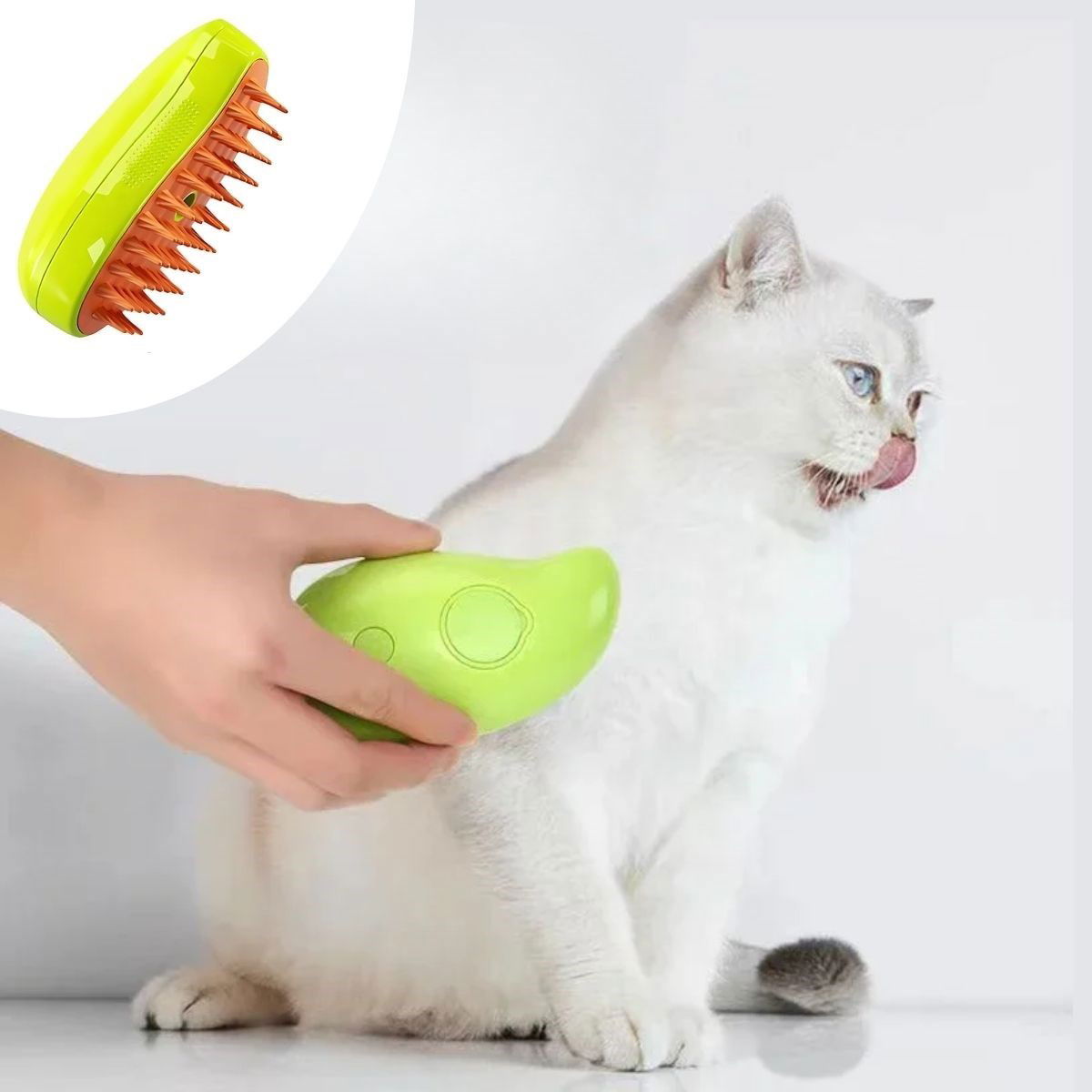 Steam Soft Silicone Tipped Cat & Dog Hair Comb Wash Grooming Brush