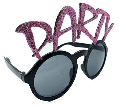 Party Printed Silvery Pink Color Party Glasses 15x7 cm