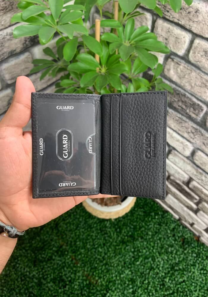 Matte Black Leather Card Holder