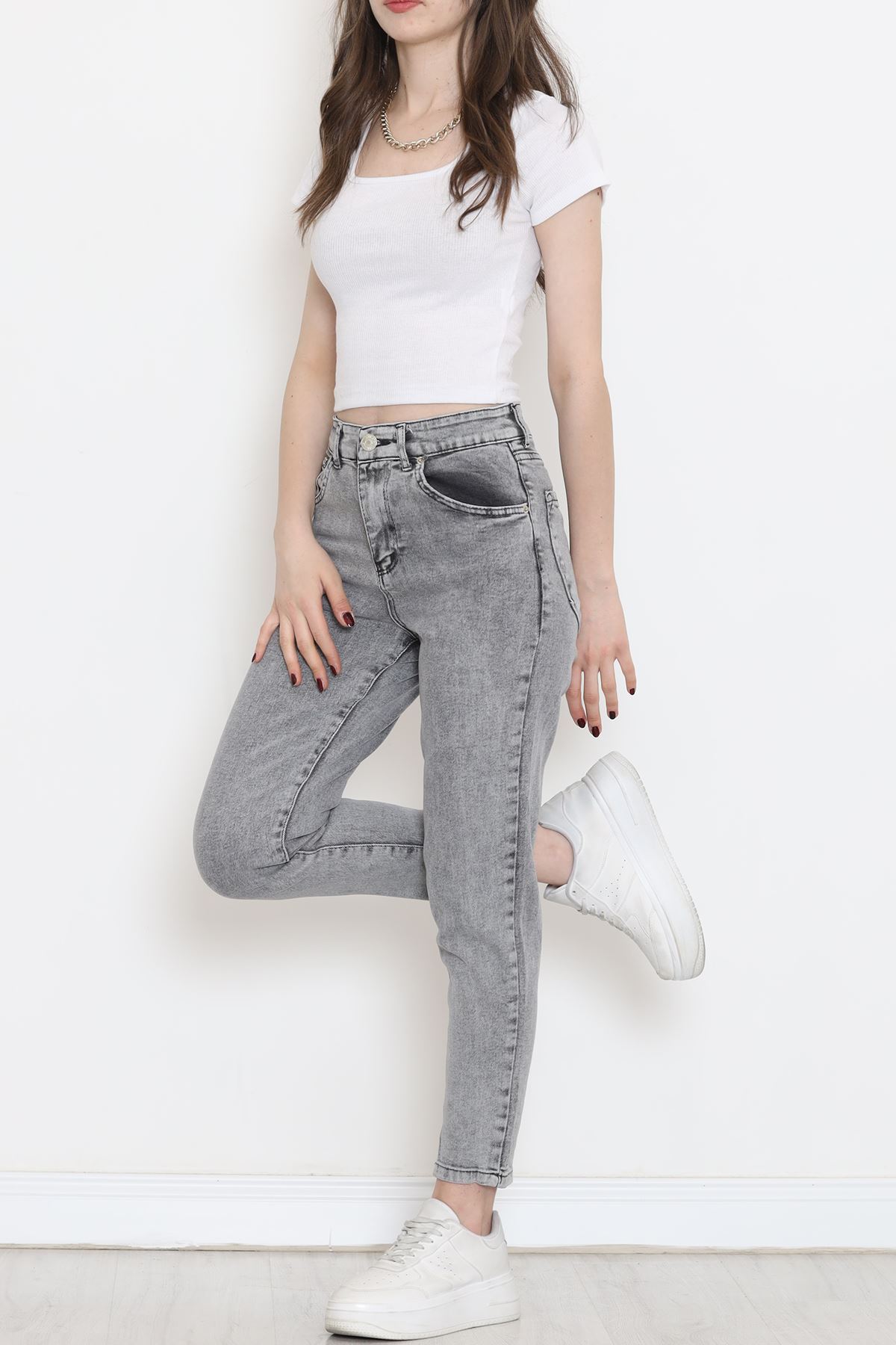 Boyfriend Jeans Açıkgri