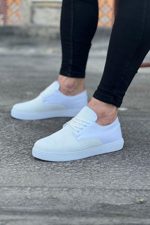 6 White Tricot Men's Casual Shoes