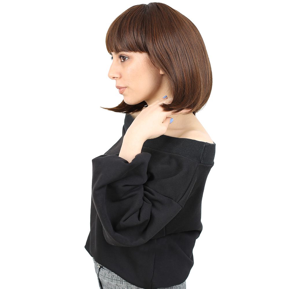 Kanekalon Fiber Synthetic Wig with Short Cut Special Bangs / Coffee Caramel