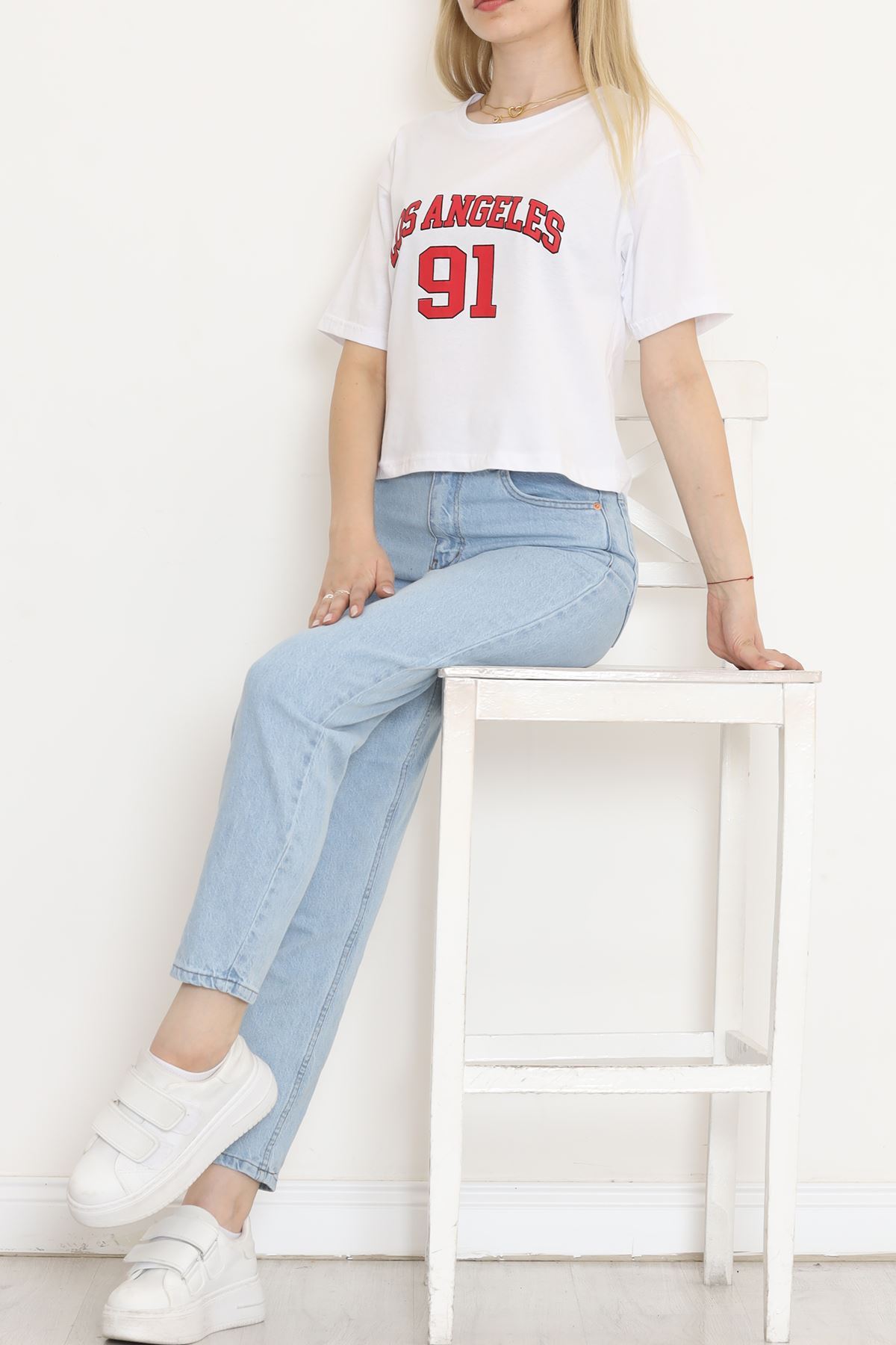 Printed Crop T-Shirt White