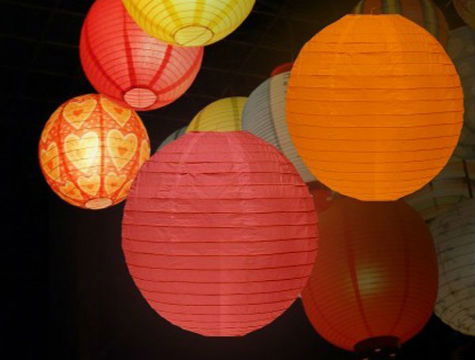 Decorative Chinese Lantern - Paper Lamp - White - GIANT SIZE