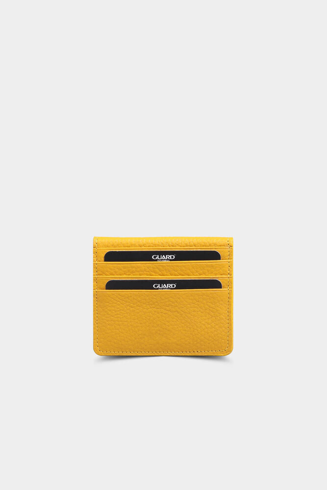 Yellow Patented Design Leather Card Holder