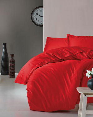 Single Satin Duvet Cover Set Elegante Red