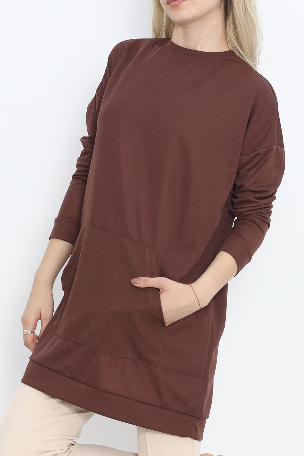 Kangaroo Pocket Tunic Coffee