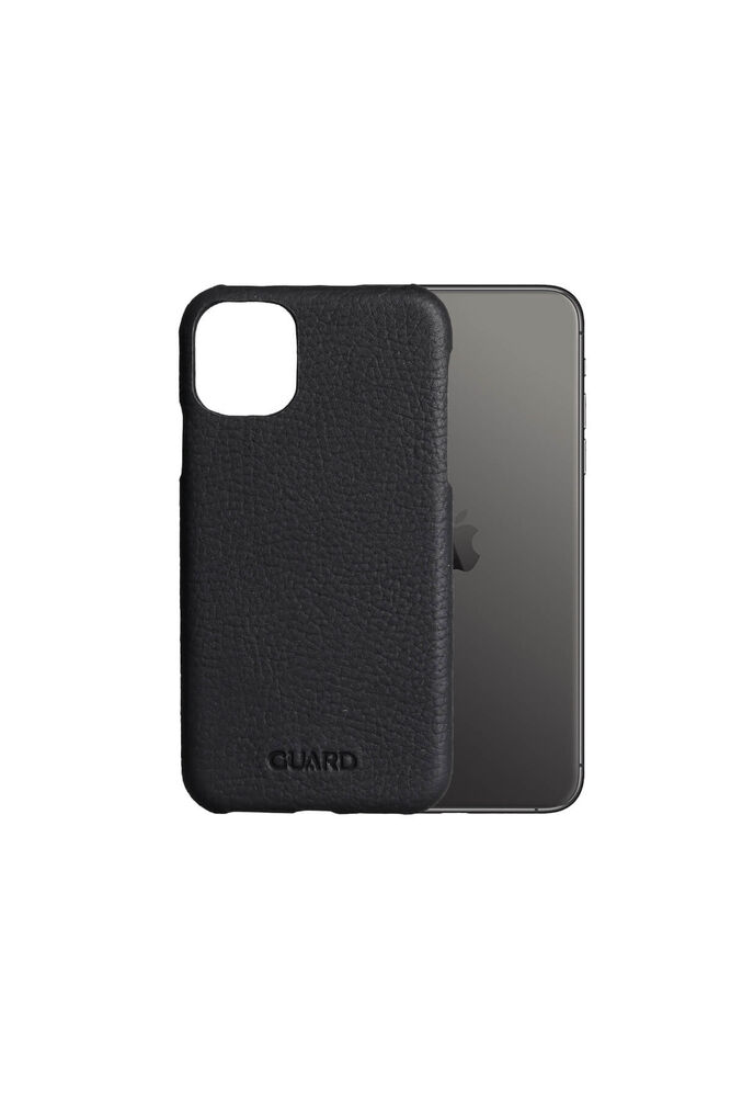 Matte Black iPhone 11 Genuine Leather Phone Case