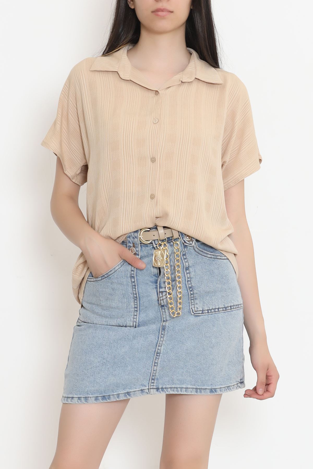 Bat Sleeve Shirt Beige