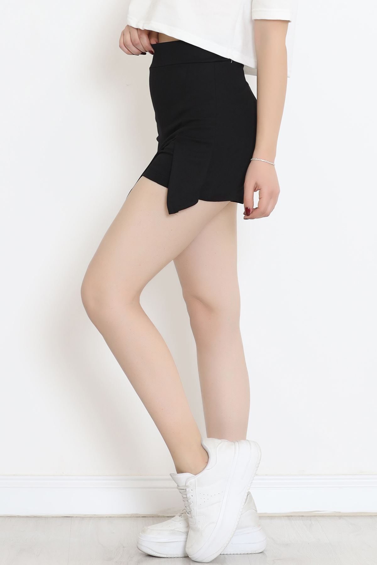 Slit Shorts Skirt Black