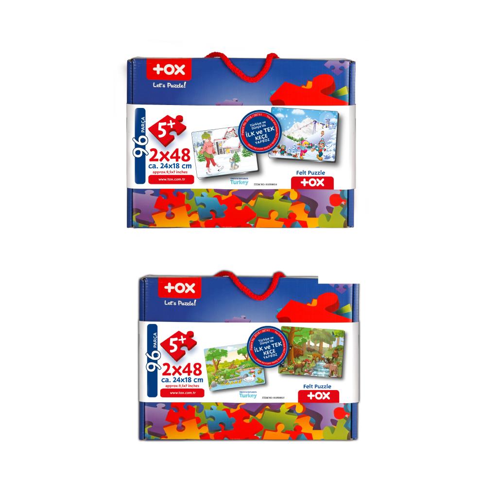 4 Set - 96 Piece Forest and Winter 5+ Felt Jigsaw Puzzle - 5 Year Old Puzzle