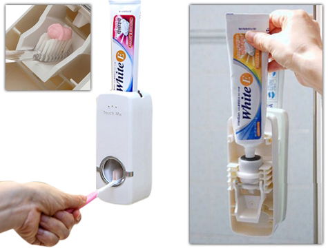 Automatic Toothpaste Squeezer - Toothbrush Holder