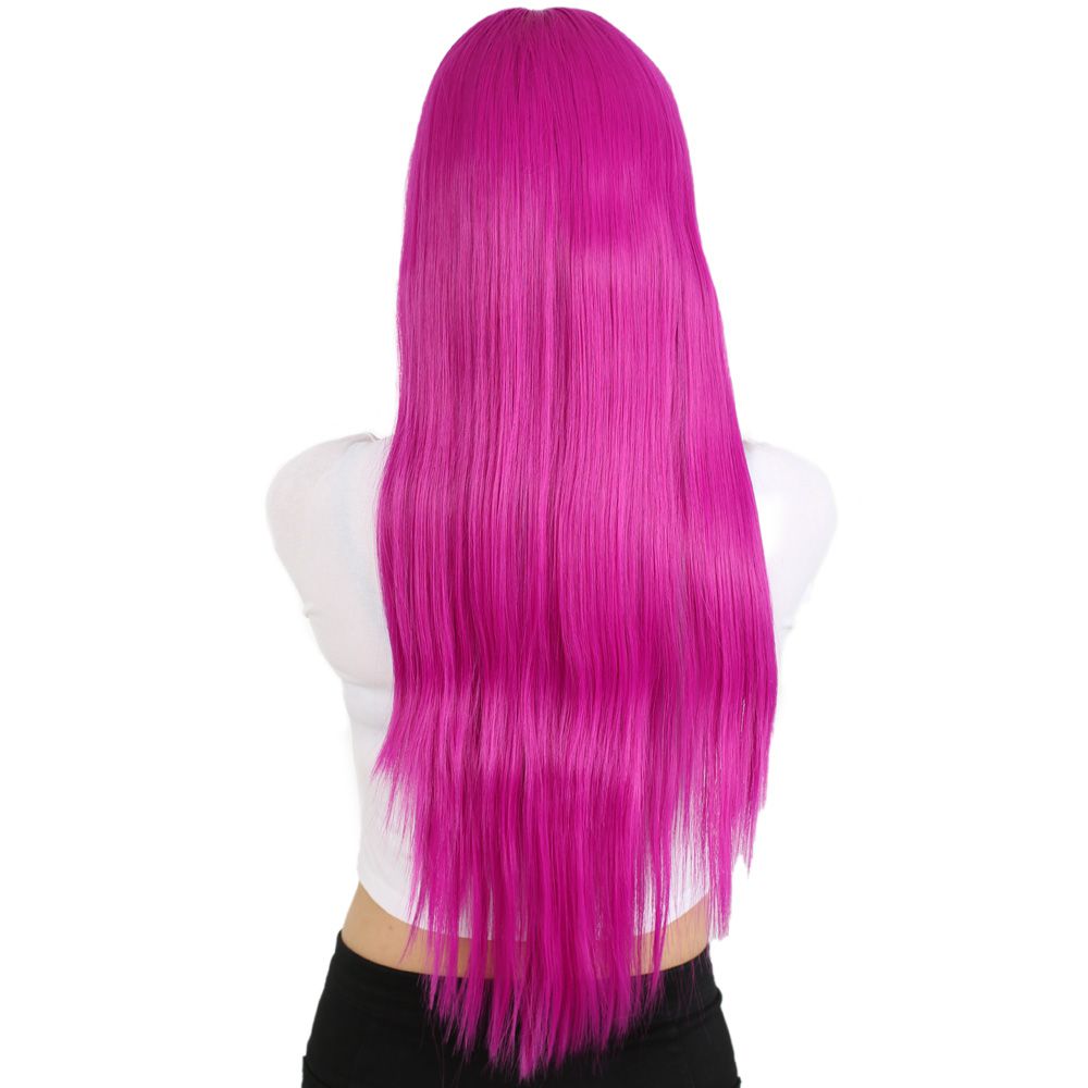 Kanekalon Fiber Synthetic Wig with Long Bangs / Fuchsia