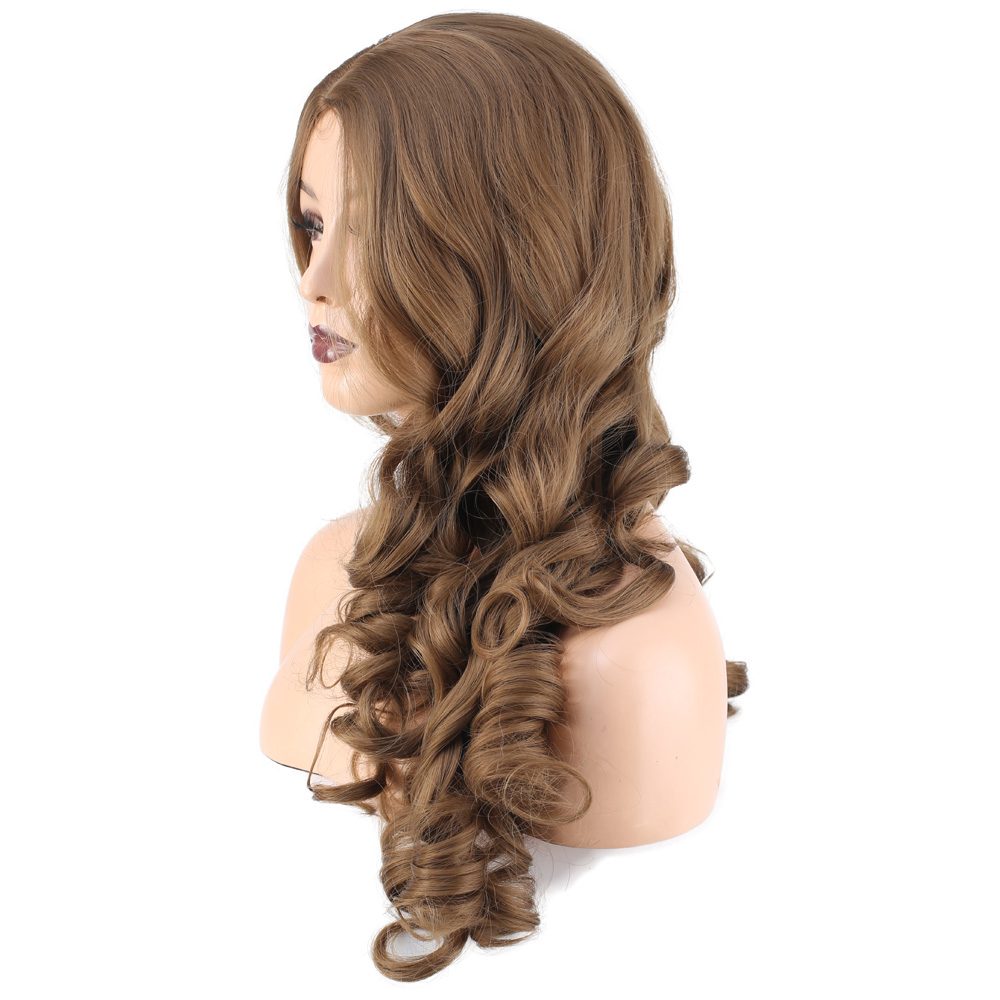 Long Kanekalon Fiber Synthetic Wig with Wavy Bangs / Baby Sandal