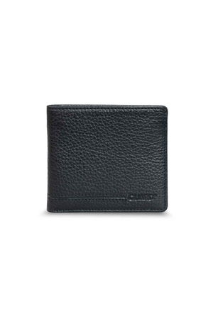 Black Single Pisot Leather Men's Wallet