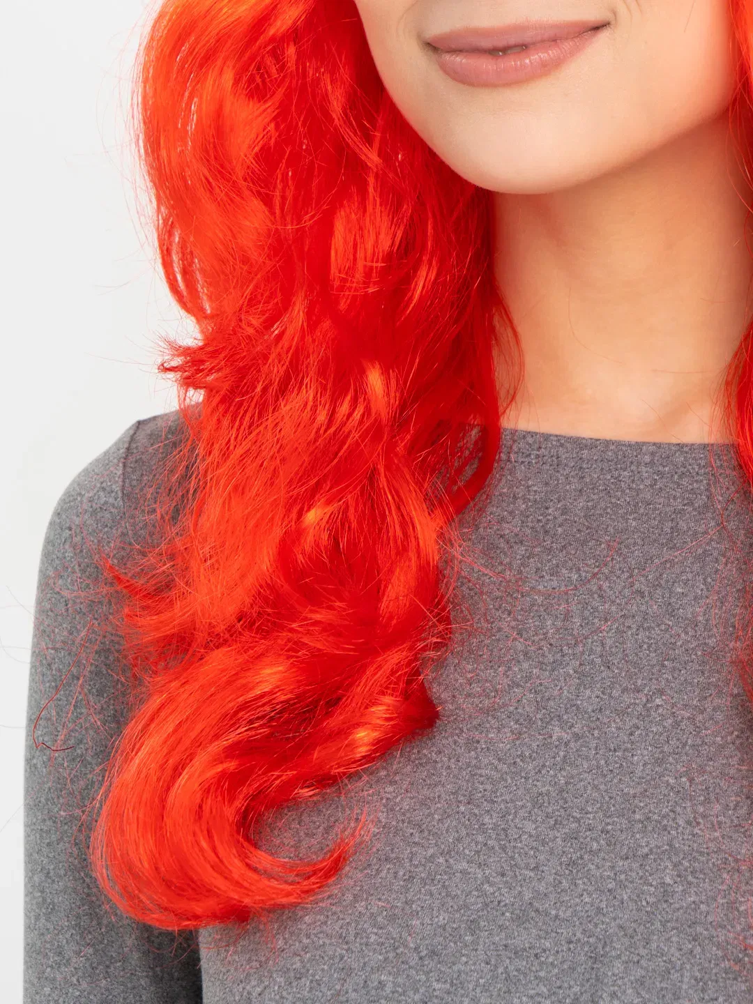 Red Color Long Wavy Party Wig