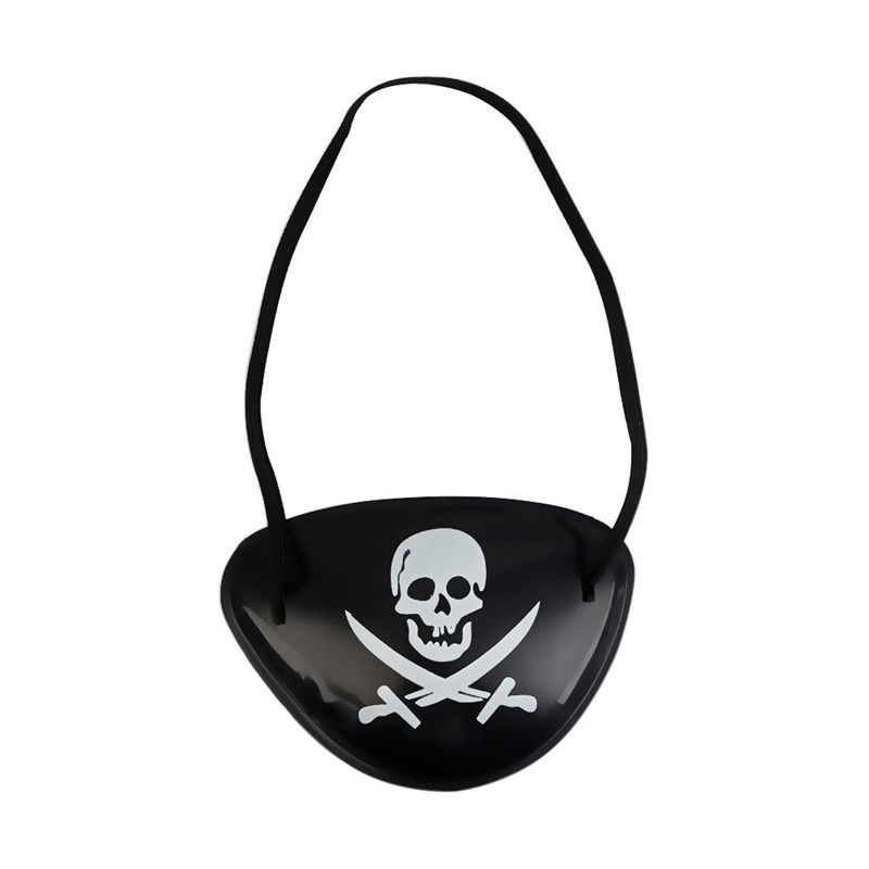 Black Color Dry Head Printed Plastic Pirate Eye Mask Pirate Eye Patch