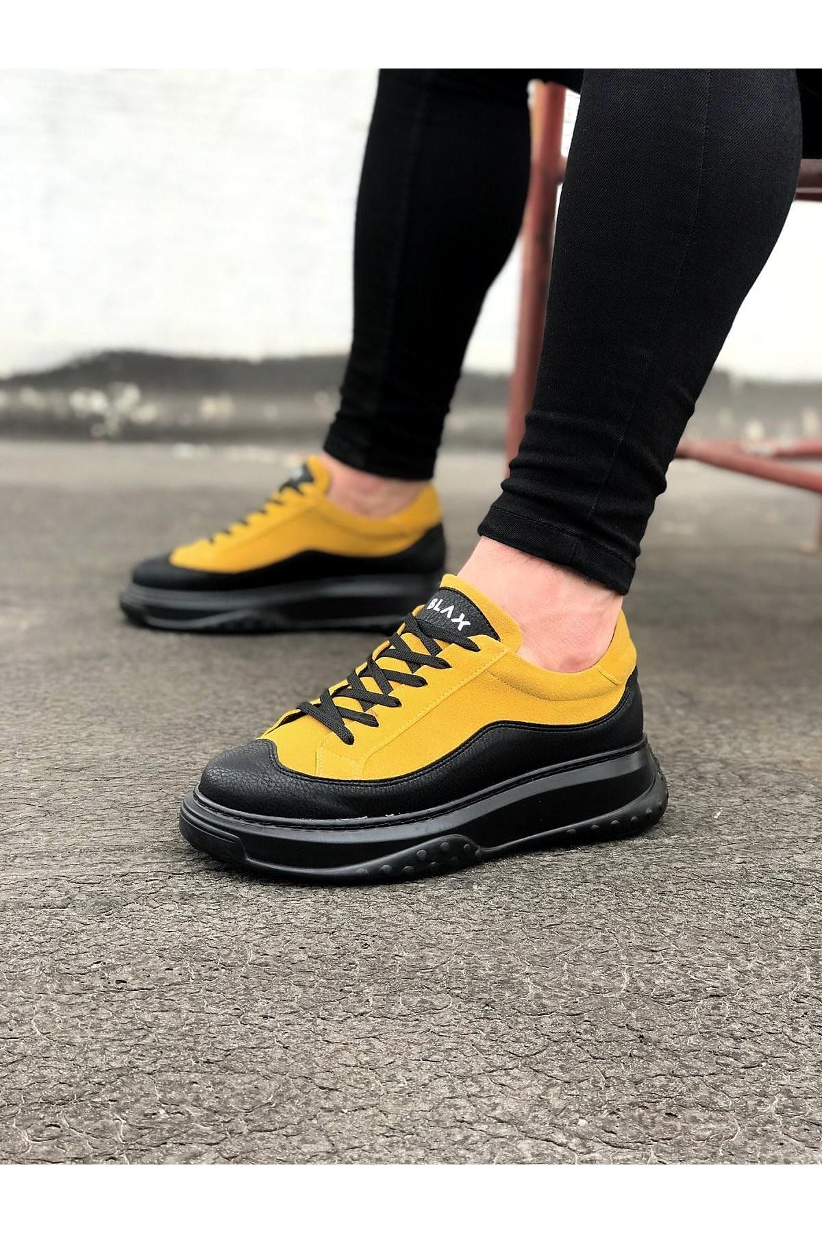 Charcoal Yellow Men's Shoes