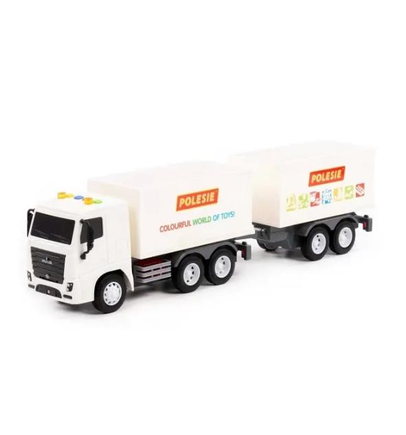 Double Trailer Truck with Sliding Sound and Light