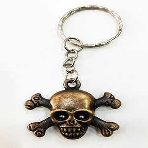 Metal Material Skull Pirate Keychain Copper Color