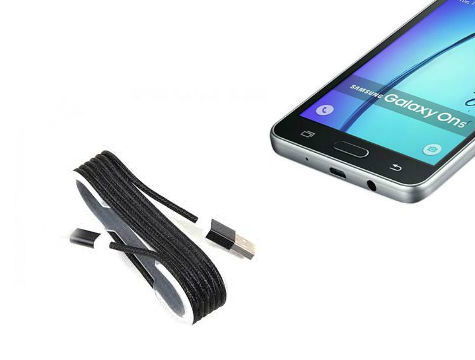 Android Braided Colorful Steel Charging Data Cable - Black