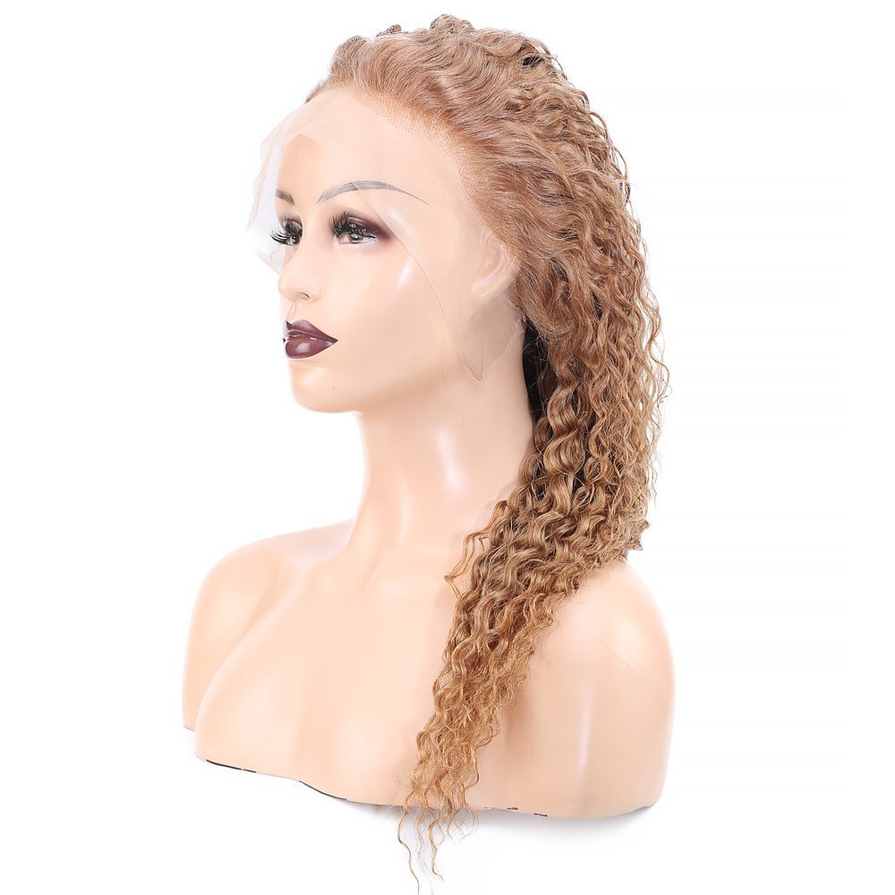 Afro Wave Front Lace Real Hair Tulle Wig / Auburn / 60/65cm