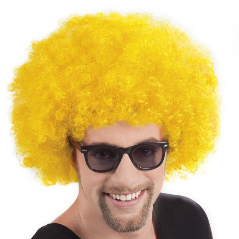 Yellow Color Curly Afro Bonus Wig