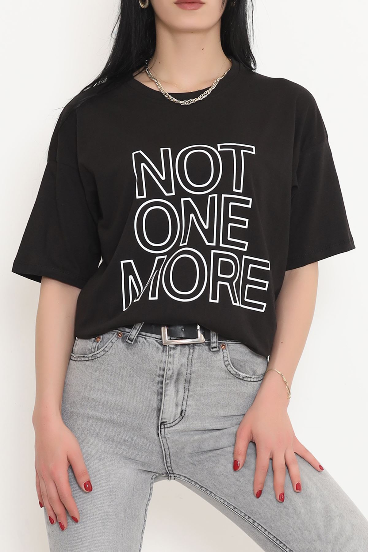 Printed Oversized T-Shirt Black