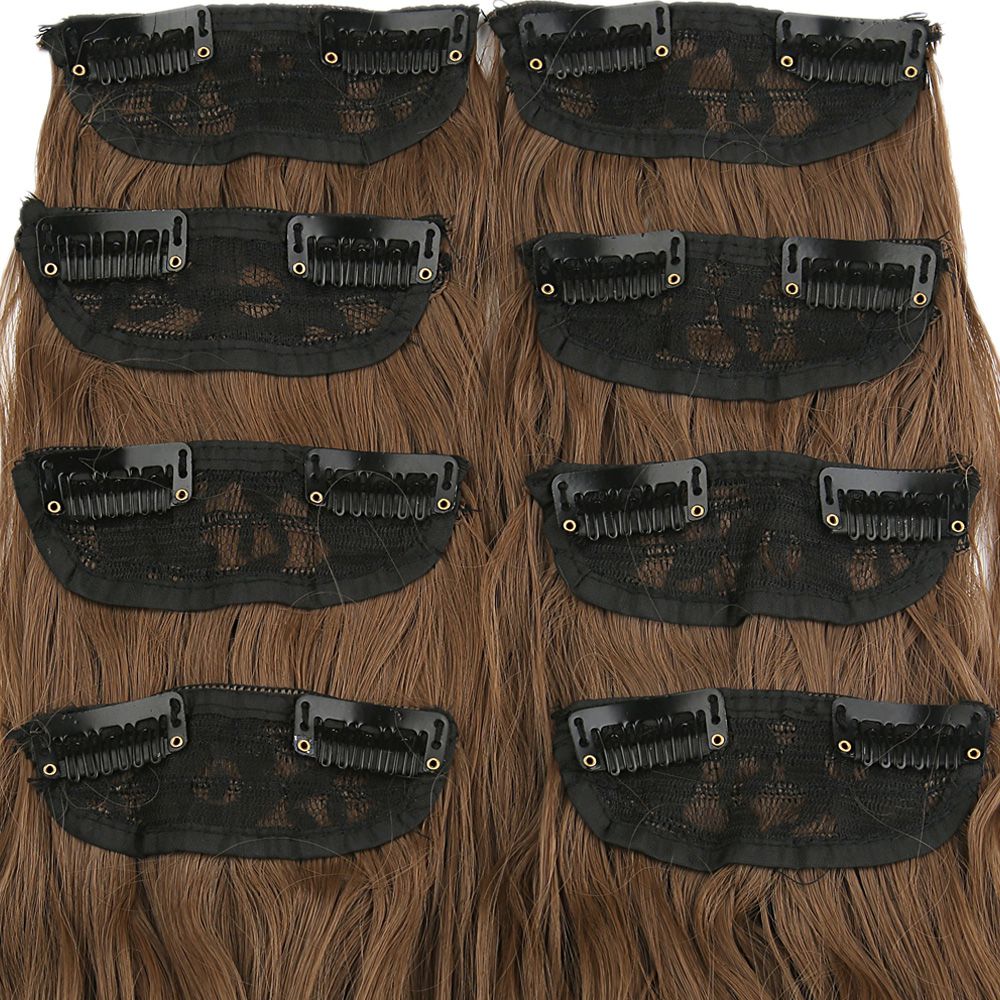 Kanekalon Fiber Synthetic Embossed Wavy 8 Piece Hair Snaps / Auburn