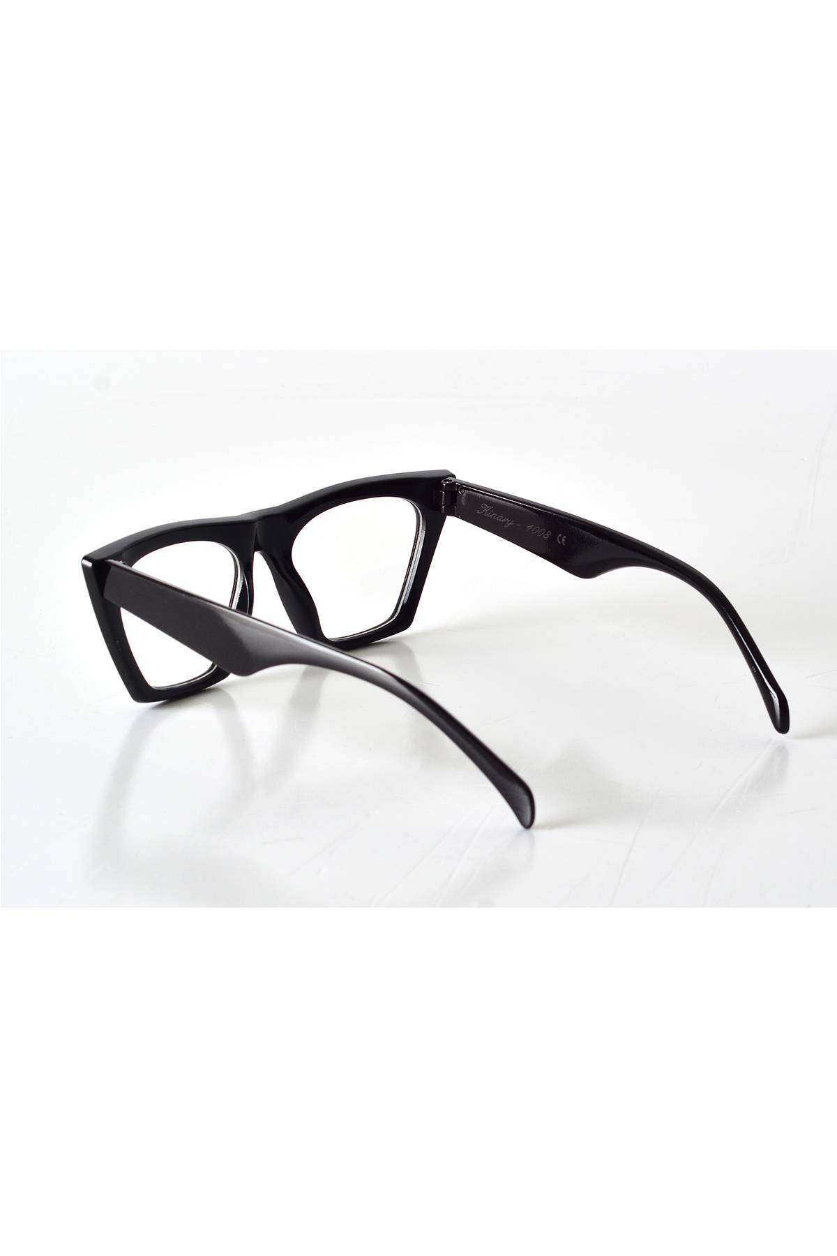 Black Framed Clear Glass Unisex Style Glasses