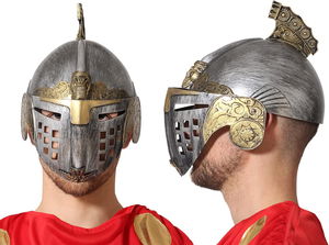 Silver over Gold Color Roman Byzantine Helmet Helmet 25x20 cm