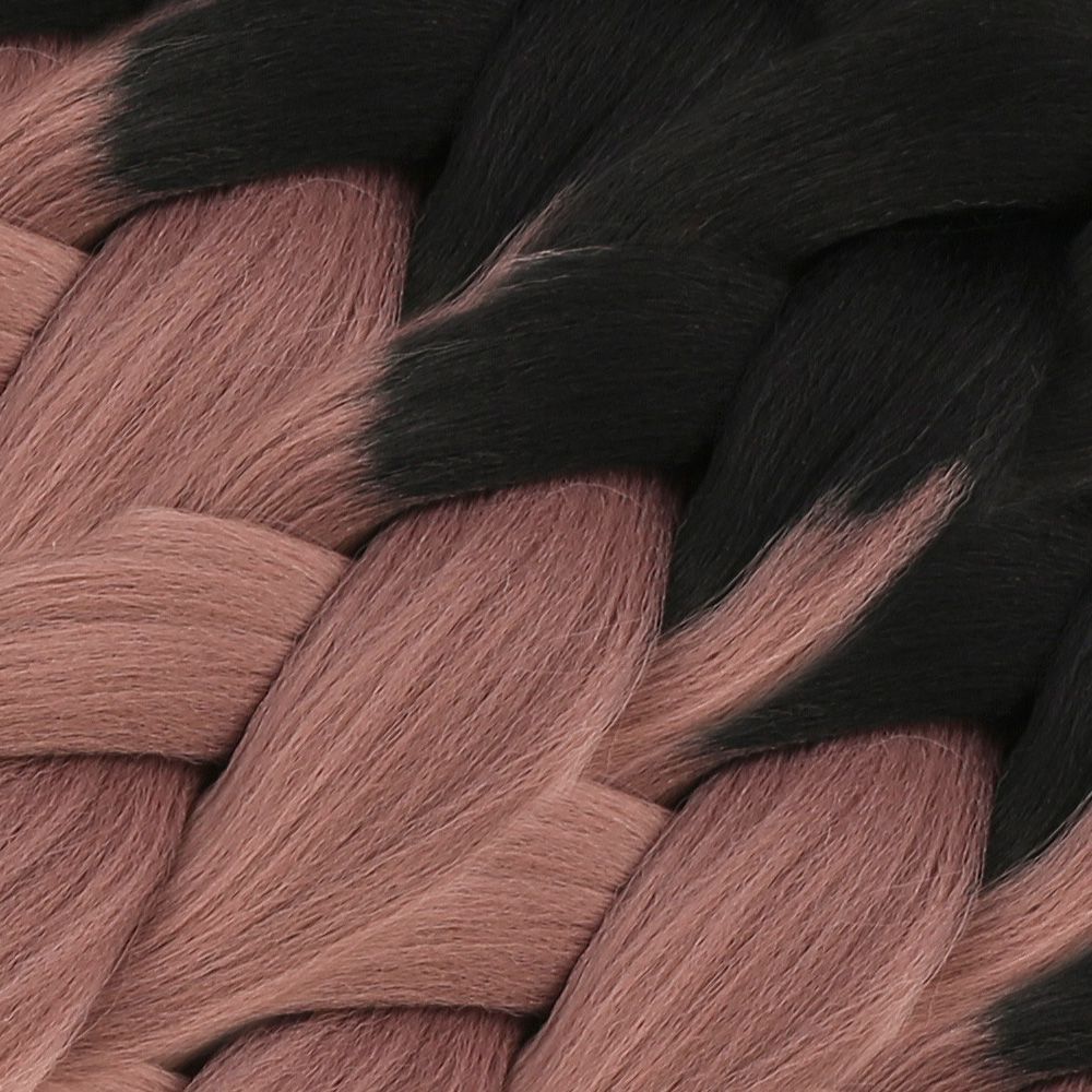 Afro Braiding Synthetic Color Transition Hair 100 Gr. / Black / Rosebrown