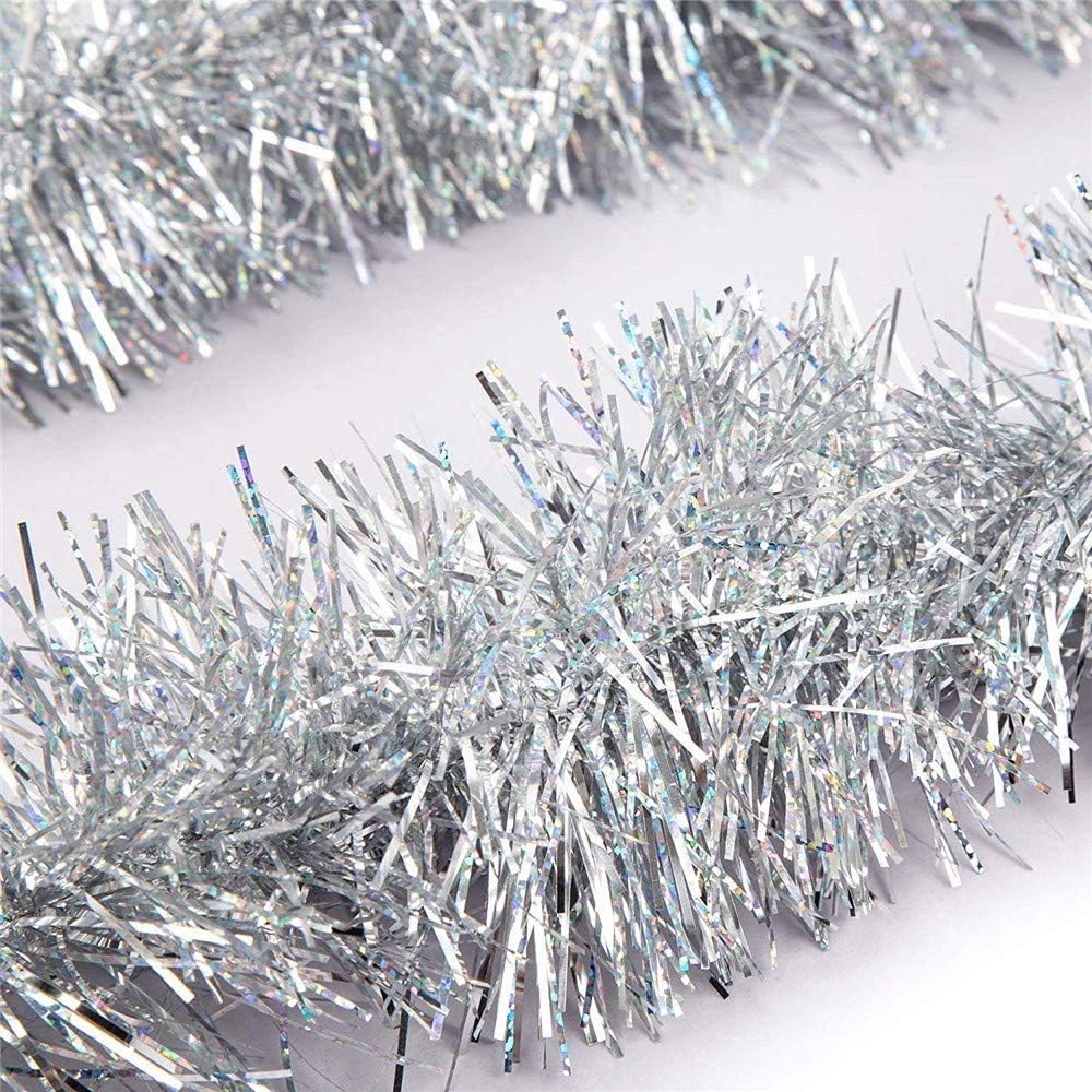 Mega Thick Glitter Ornament For Party 2 Meters Length 10 cm Width Silver Imported