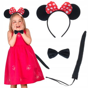 Minnie Mouse Costume Set Crown Tail Bow Tie Show Set