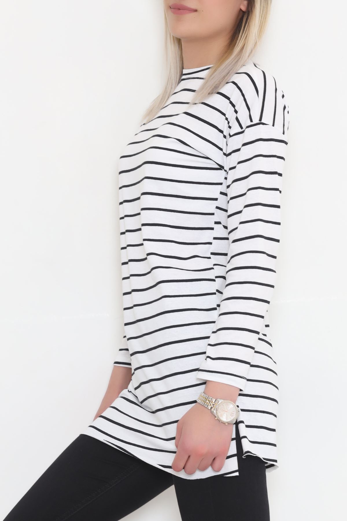 Striped Tunic White-Black