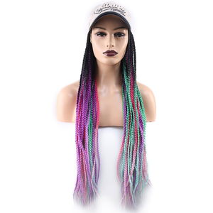 Beige Hat Look Mesh Wig / Mixed Color