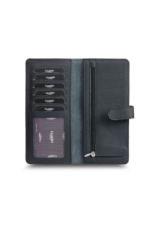 Matte Black Leather Phone Wallet with Card and Money Slots