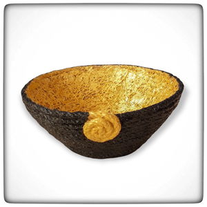 Decorative Basket Presentation Bowl Natural Jute Rope GOLD