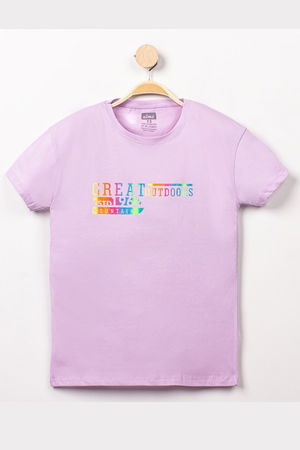 13-16 Years Printed Kids T-Shirt Lilac