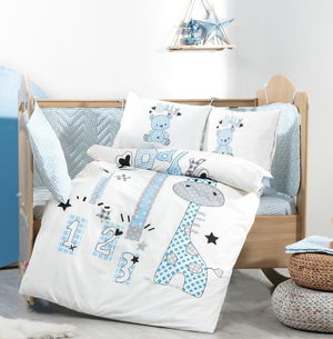 Buddy Blue Poplin Baby Duvet Cover Set