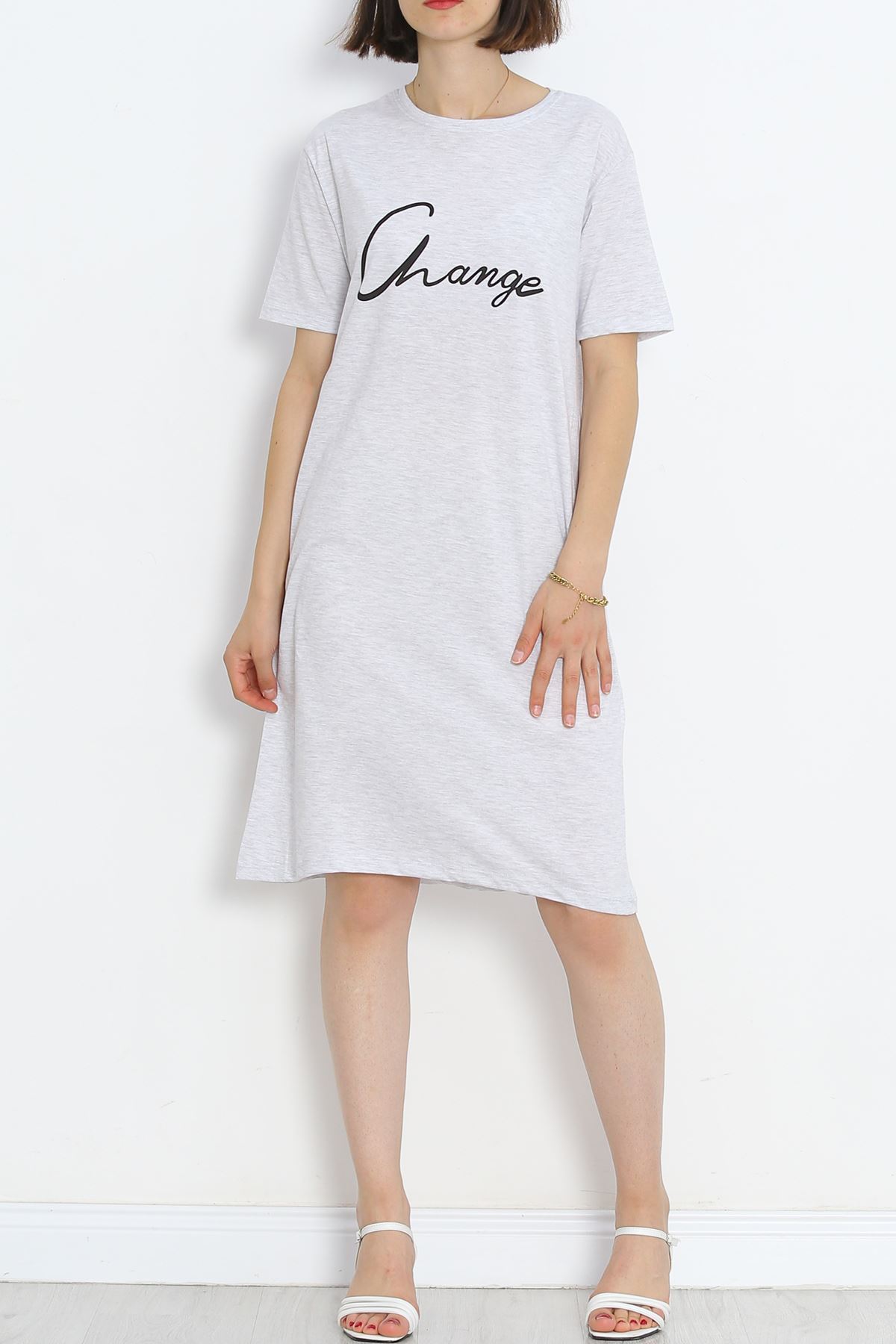 Printed Suprem Dress Gray