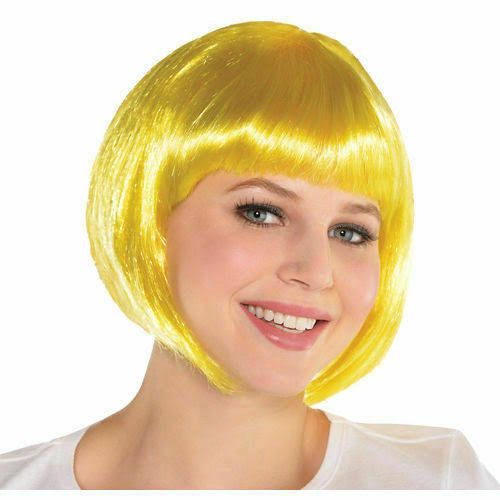 Yellow Color Party Wig Short Blunt Hair