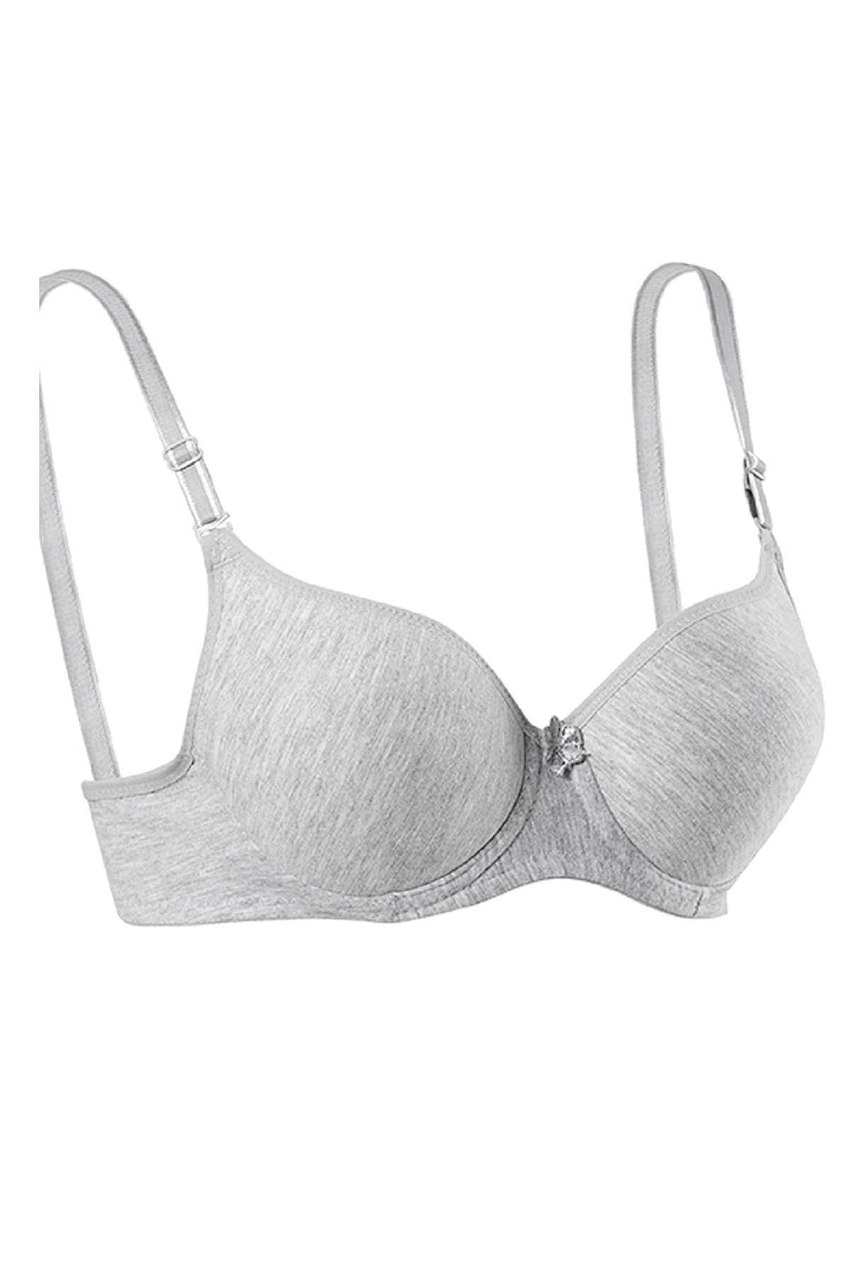 Supported Silicone Plain Bra Gray