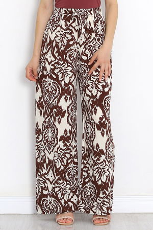 Patterned Woven Trousers Kahveekru