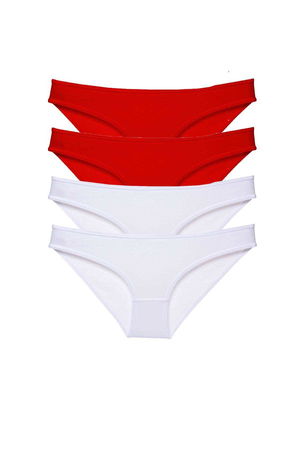 4pcs Super Eco Set Lycra Women Slip Panties Red White