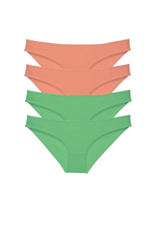 4pcs Eco Set Lycra Women Slip Panties Powder Green